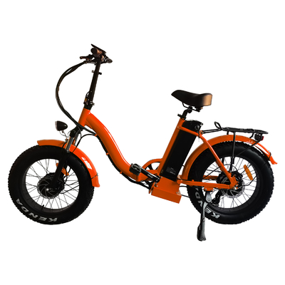Orange elektrisches faltendes Fahrrad 48v Mini Folding Electric Hybrid Bikes der Männer mit Pedal-Vorlagen-System