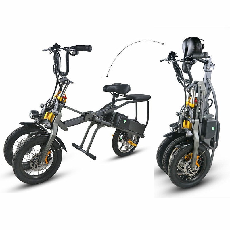 3 Rad-faltbares elektrisches Dreiradfahrrad-leistungsfähige 2 PC-Hochgeschwindigkeitsbatterie 350W